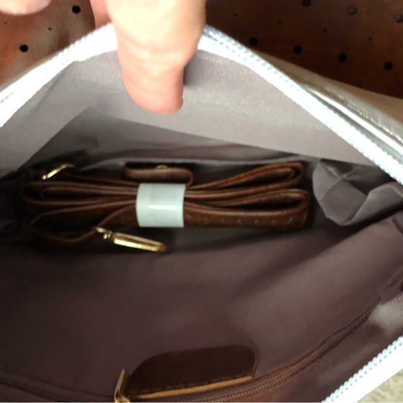 NWT AR New York Coffee Perforated Hobo & Crossbody Bag - Picture 14 of 16